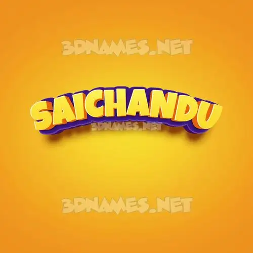 saichandu in Orange Toon style - 3D name wallpaper