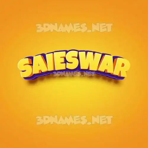 saieswar in Orange Toon style - 3D name wallpaper