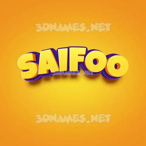 saifoo in Orange Toon style - 3D name wallpaper