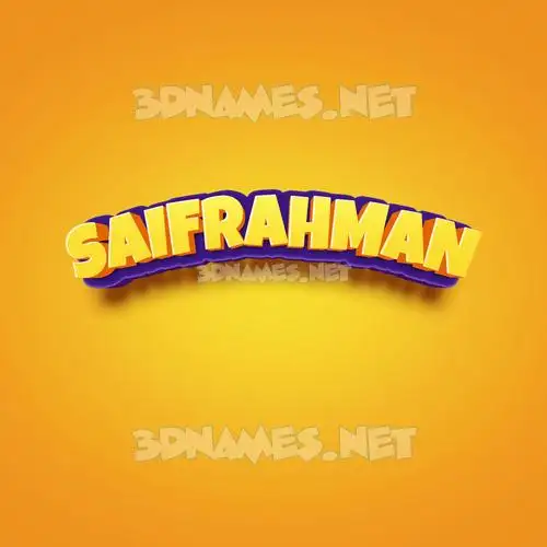 saifrahman in Orange Toon style - 3D name wallpaper