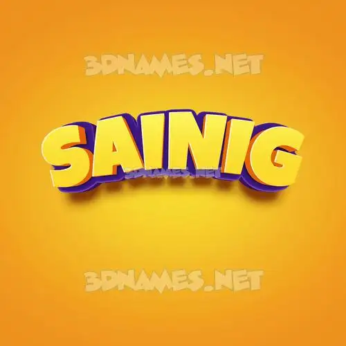 sainig in Orange Toon style - 3D name wallpaper
