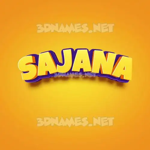 sajana in Orange Toon style - 3D name wallpaper
