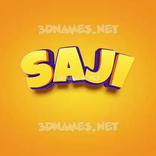 saji in Orange Toon style - 3D name wallpaper