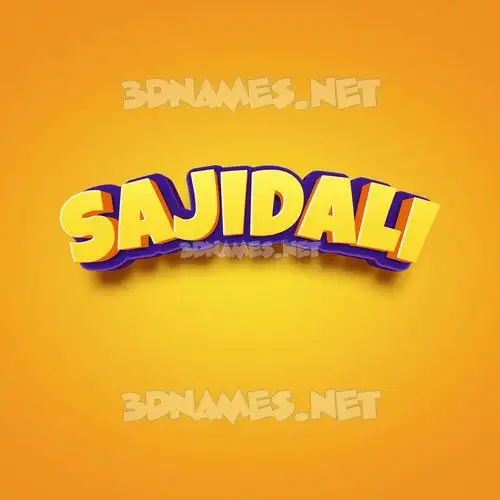 sajidali in Orange Toon style - 3D name wallpaper