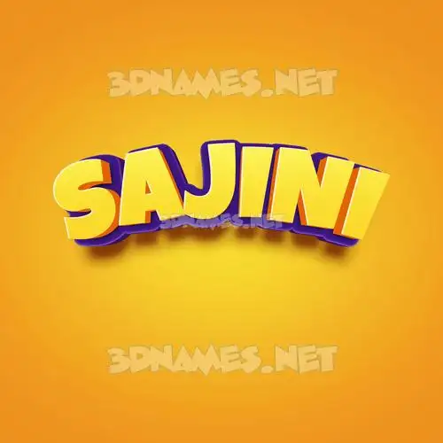 sajini in Orange Toon style - 3D name wallpaper