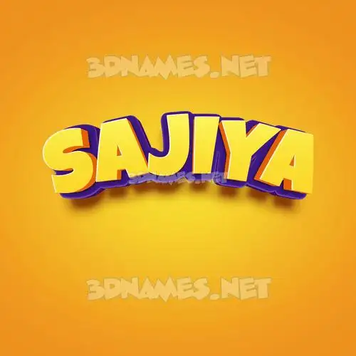 sajiya in Orange Toon style - 3D name wallpaper