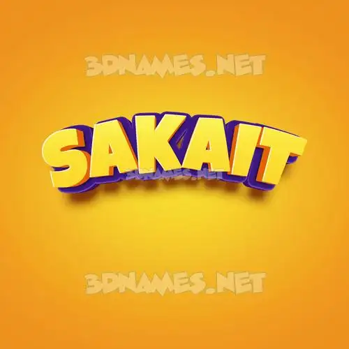 sakait in Orange Toon style - 3D name wallpaper