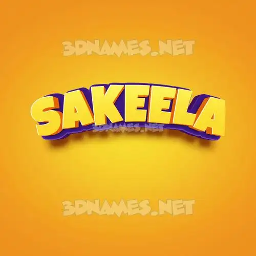 sakeela in Orange Toon style - 3D name wallpaper