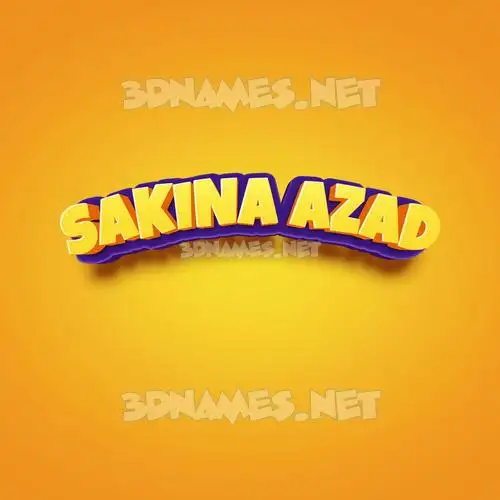 sakina azad in Orange Toon style - 3D name wallpaper sakina azad in Orange Toon style - 3D name wallpaper