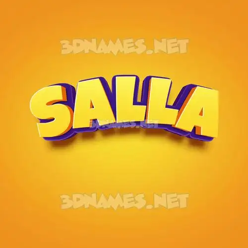 salla in Orange Toon style - 3D name wallpaper
