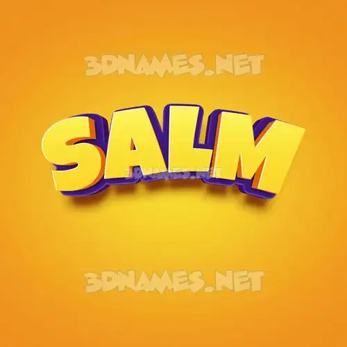 salm in Orange Toon style - 3D name wallpaper
