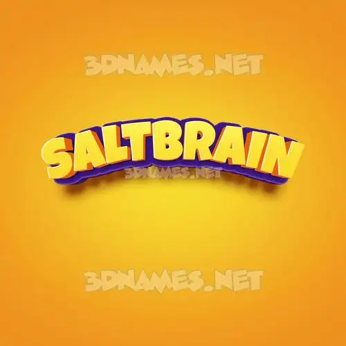 saltbrain in Orange Toon style - 3D name wallpaper