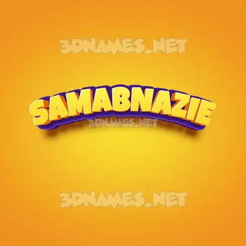samabnazie in Orange Toon style - 3D name wallpaper