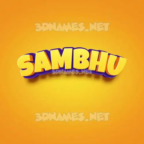sambhu in Orange Toon style - 3D name wallpaper