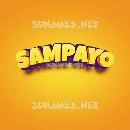 sampayo in Orange Toon style - 3D name wallpaper