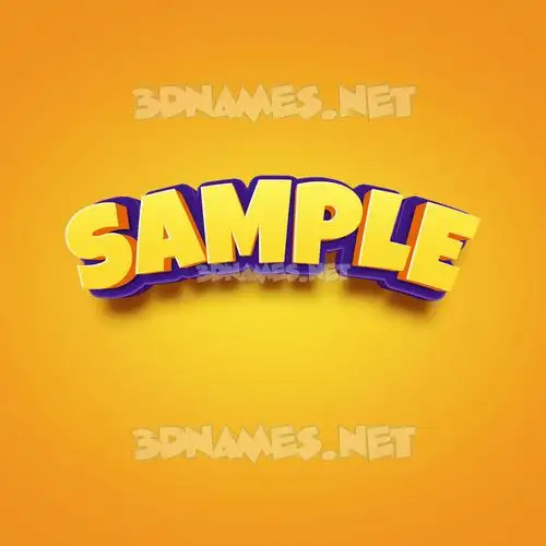 sample in Orange Toon style - 3D name wallpaper