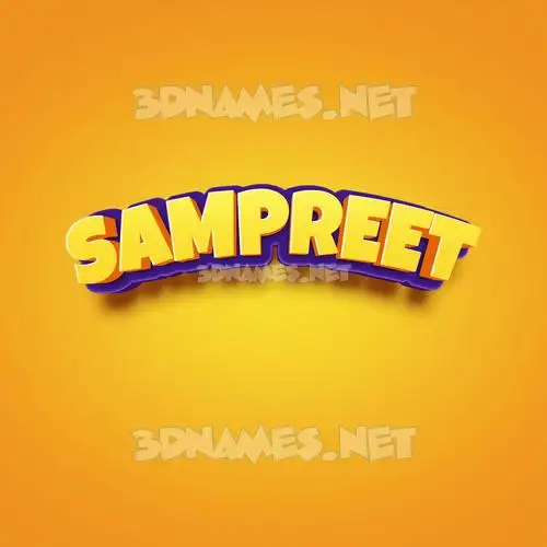 sampreet in Orange Toon style - 3D name wallpaper