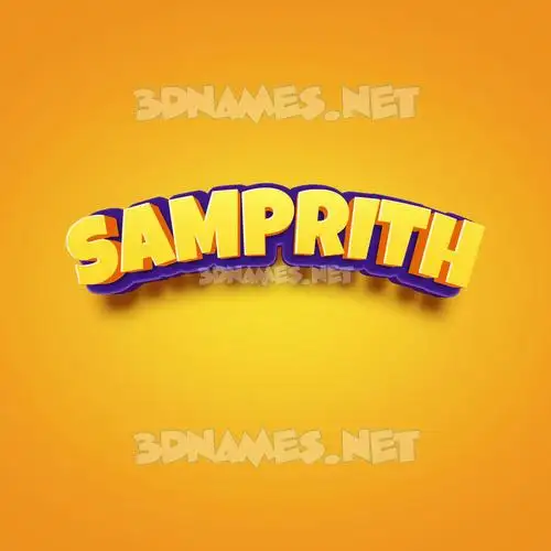 samprith in Orange Toon style - 3D name wallpaper