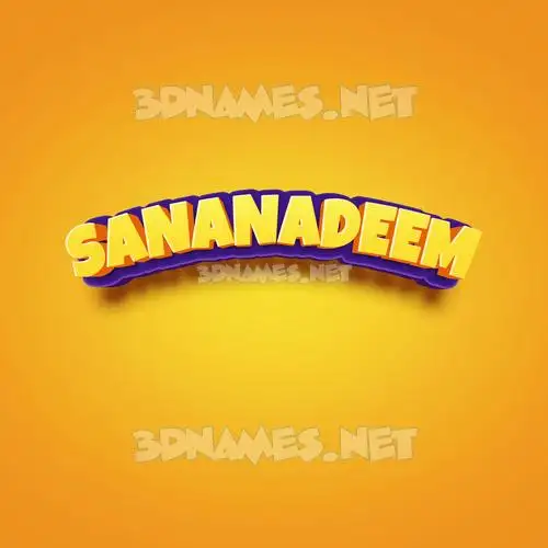sananadeem in Orange Toon style - 3D name wallpaper