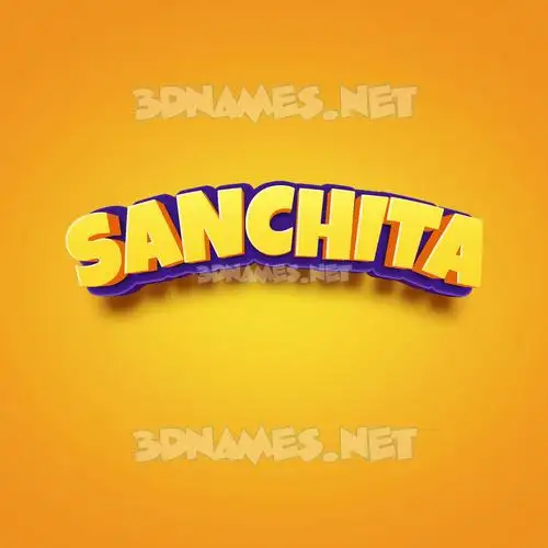 sanchita in Orange Toon style - 3D name wallpaper