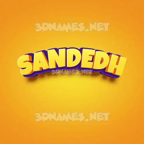 sandedh in Orange Toon style - 3D name wallpaper