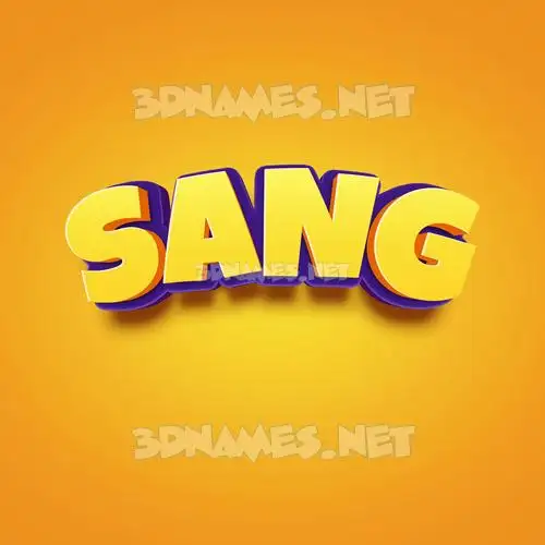 sang in Orange Toon style - 3D name wallpaper