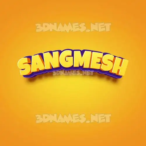 sangmesh in Orange Toon style - 3D name wallpaper
