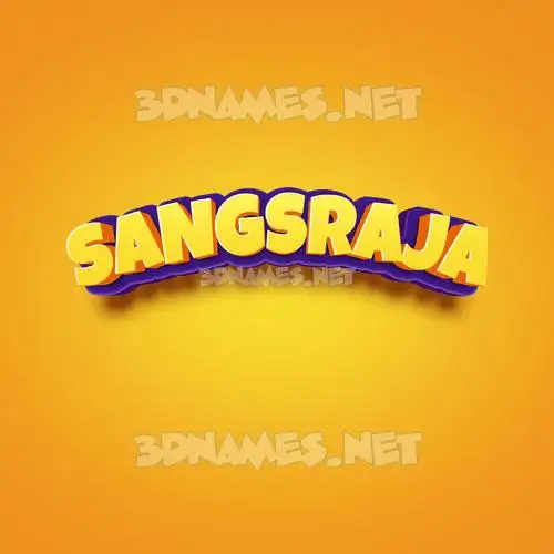 sangsraja in Orange Toon style - 3D name wallpaper