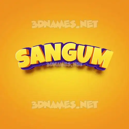 sangum in Orange Toon style - 3D name wallpaper