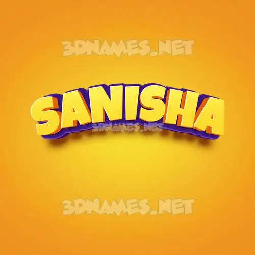 sanisha in Orange Toon style - 3D name wallpaper