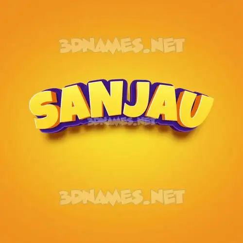 sanjau in Orange Toon style - 3D name wallpaper