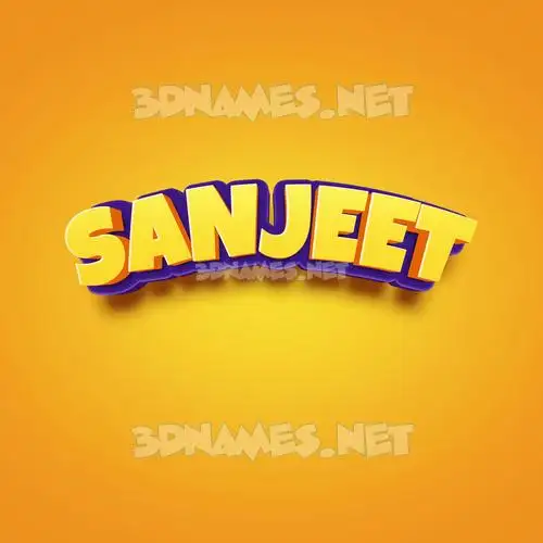 sanjeet in Orange Toon style - 3D name wallpaper
