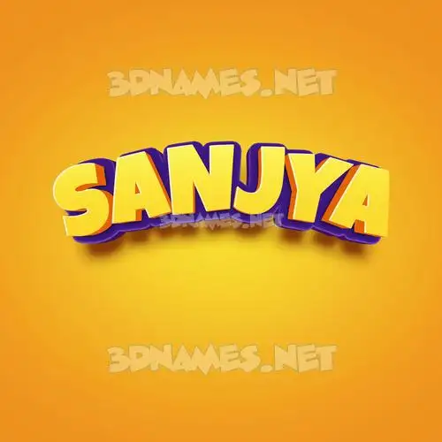 sanjya in Orange Toon style - 3D name wallpaper