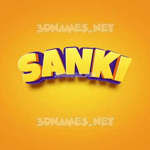 sanki in Orange Toon style - 3D name wallpaper sanki in Orange Toon style - 3D name wallpaper