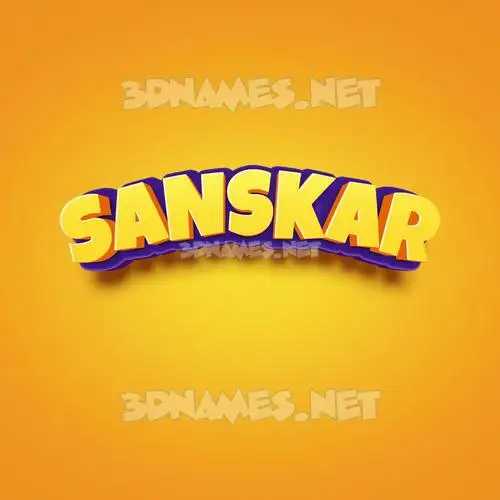 sanskar in Orange Toon style - 3D name wallpaper