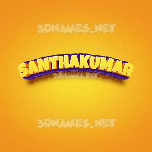 santhakumar in Orange Toon style - 3D name wallpaper