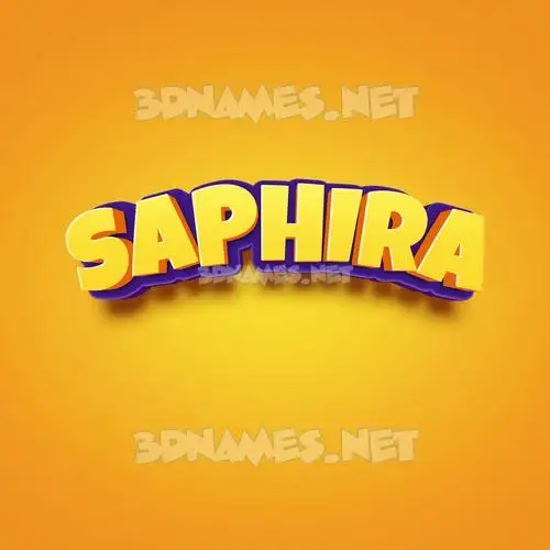 saphira in Orange Toon style - 3D name wallpaper