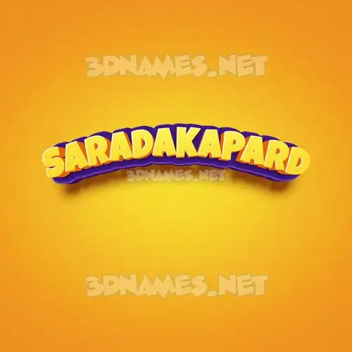saradakapard in Orange Toon style - 3D name wallpaper