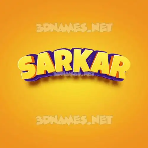 sarkar in Orange Toon style - 3D name wallpaper