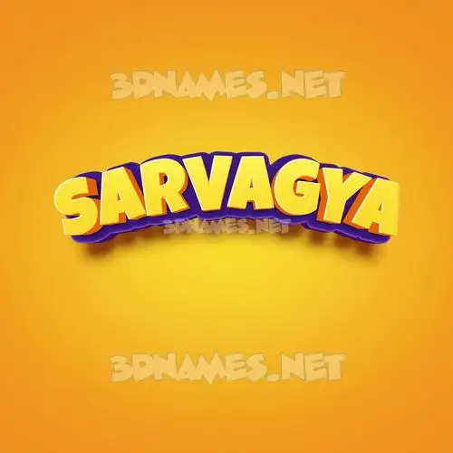 sarvagya in Orange Toon style - 3D name wallpaper