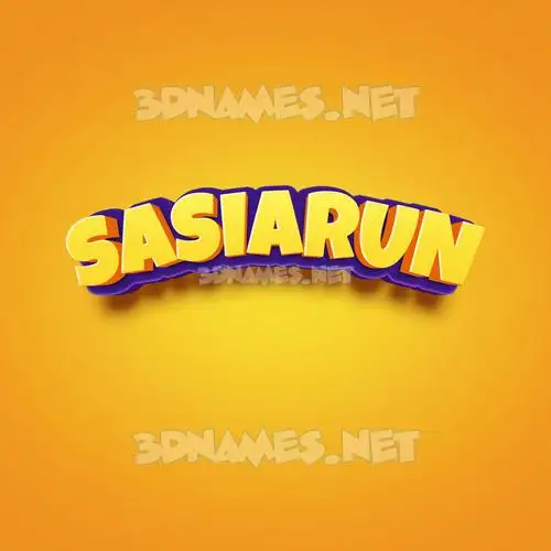 sasiarun in Orange Toon style - 3D name wallpaper