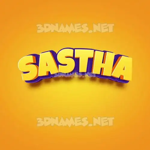 sastha in Orange Toon style - 3D name wallpaper