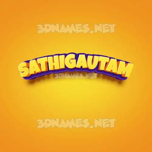 sathigautam in Orange Toon style - 3D name wallpaper