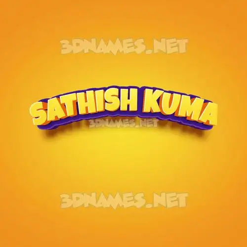sathish kuma in Orange Toon style - 3D name wallpaper