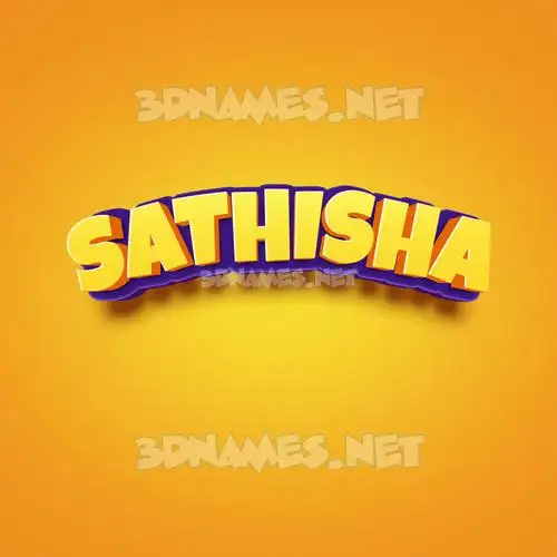 sathisha in Orange Toon style - 3D name wallpaper