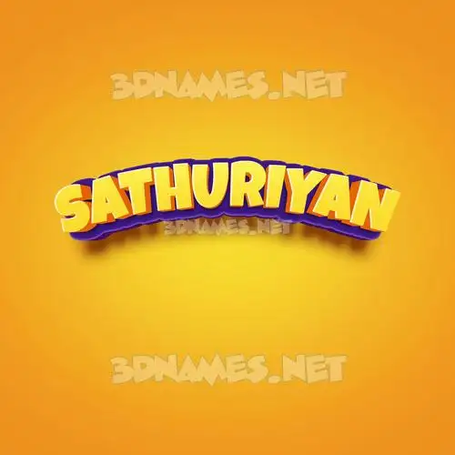 sathuriyan in Orange Toon style - 3D name wallpaper