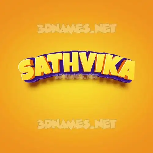 sathvika in Orange Toon style - 3D name wallpaper