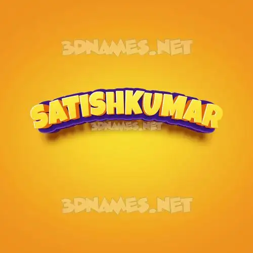 satishkumar in Orange Toon style - 3D name wallpaper