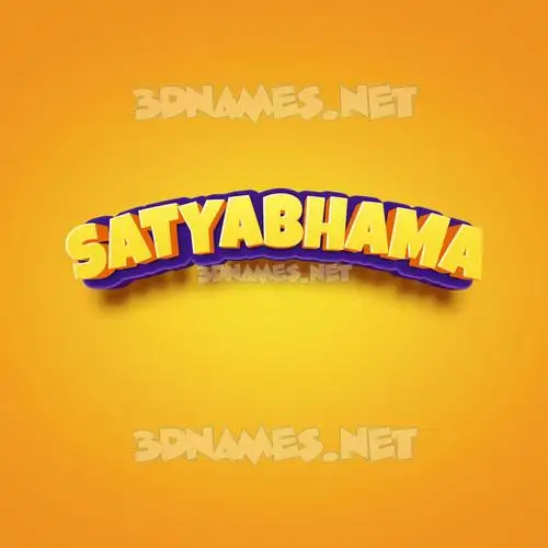 satyabhama in Orange Toon style - 3D name wallpaper