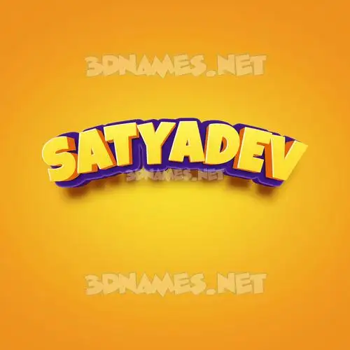 satyadev in Orange Toon style - 3D name wallpaper